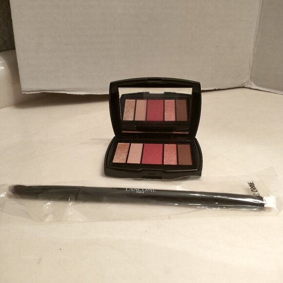 NEW LANCOME 5 PALLET EYESHADOW + DUAL BRUSH - Picture 1 of 11